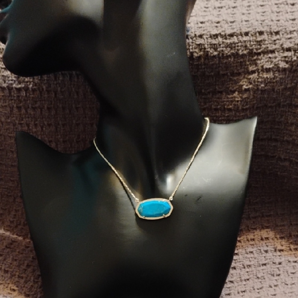 Kendra Scott Gold and Turquoise Necklace